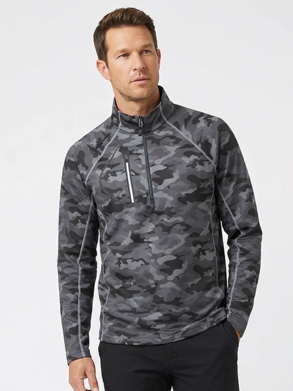 Mens Sunice Allendale Quarter Zip pullover golf size Small camo